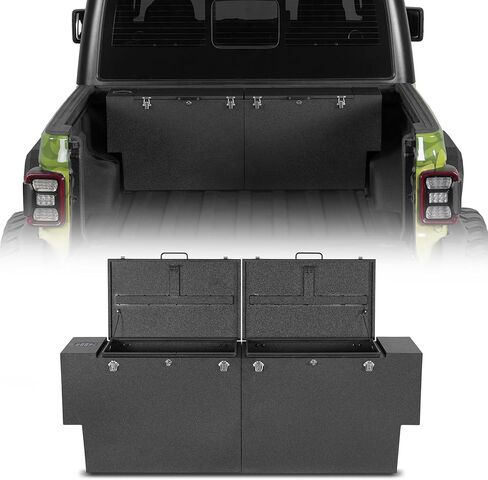 مجموعة أدوات سرير شاحنة المصارع مقاس 48 بوصة من Hooke Road متوافقة مع Jeep Gladiator JT 2020 2021 2022 2023 2024 2025 2026، صندوق تخزين فولاذي قابل للقفل in Kuwait