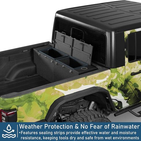 مجموعة أدوات سرير شاحنة المصارع مقاس 48 بوصة من Hooke Road متوافقة مع Jeep Gladiator JT 2020 2021 2022 2023 2024 2025 2026، صندوق تخزين فولاذي قابل للقفل in Kuwait