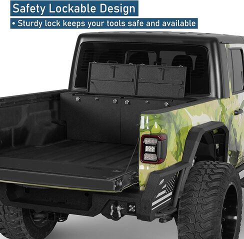 مجموعة أدوات سرير شاحنة المصارع مقاس 48 بوصة من Hooke Road متوافقة مع Jeep Gladiator JT 2020 2021 2022 2023 2024 2025 2026، صندوق تخزين فولاذي قابل للقفل in Kuwait