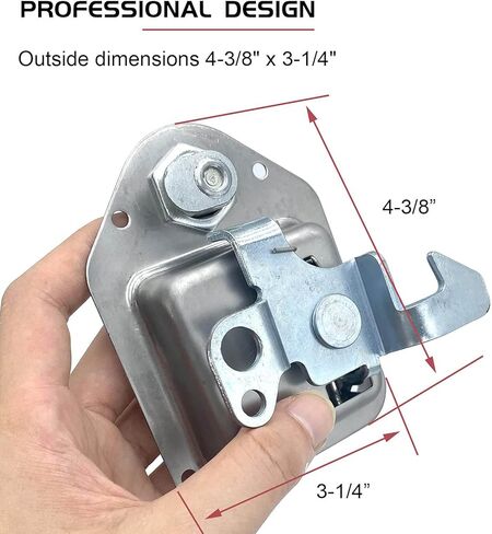 استبدال مزلاج صندوق أدوات الشاحنة، مجموعة قفل صندوق الأدوات من الفولاذ المقاوم للصدأ 304، 4-3/8 بوصة × 3-1/4 بوصة، تتضمن 1 مزلاج + 1 بدون مفتاح، عبوتان in Kuwait