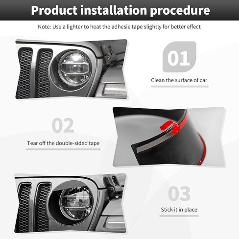 CheroCar Angry Eyes Style Headlight Lamps Cover Front Headlight Trim Cover Frame Bezels Fit for 2018-2025+Jeep Wrangler JL JLU & 2020-2025+Gladiator JT Headlight Trim Cover Accessories in Saudi Arabia