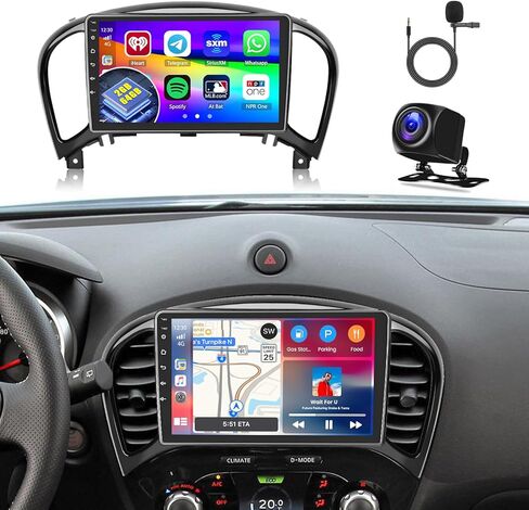 [4G+64G] Android 15 Car Stereo for Nissan Juke 2011-2016 with Wireless Carplay/Android Auto, 9 Inch HD Touch Screen Car Radio with GPS WiFi Bluetooth FM/RDS EQ SWC Backup Camera MIC in Saudi Arabia