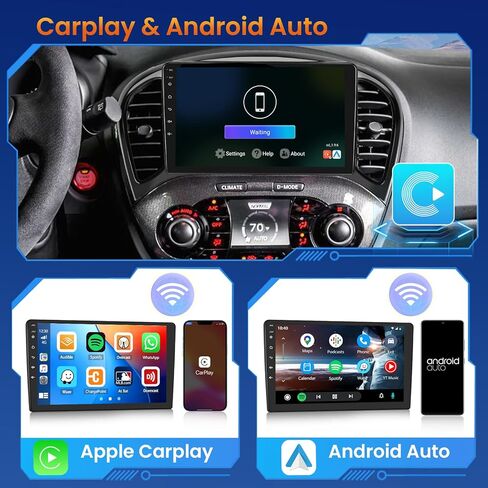 [4G+64G] Android 15 Car Stereo for Nissan Juke 2011-2016 with Wireless Carplay/Android Auto, 9 Inch HD Touch Screen Car Radio with GPS WiFi Bluetooth FM/RDS EQ SWC Backup Camera MIC in Saudi Arabia