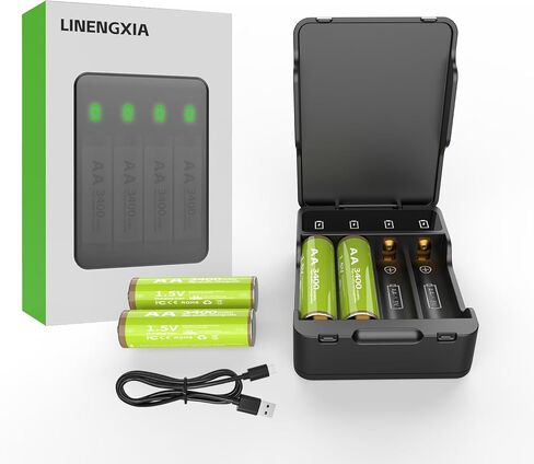 9V 1100mAh Lithium Rechargeable Batteries (2-Pack Green) with Type-C Cable | 1200 Life Cycles | Overcharge/Short-Circuit Protection | Constant Voltage for Smoke Detectors, Microphones in Saudi Arabia