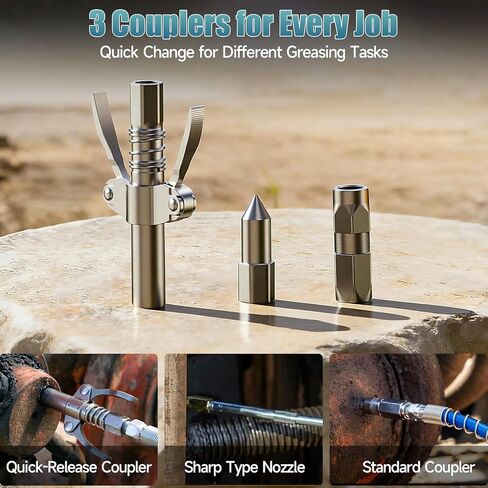 مجموعة مسدس الشحوم الكهربائية، مسدس الشحوم اللاسلكي مع بطاريتين 4.0 أمبير في الساعة، وصلة دوارة 90 درجة 12000 رطل لكل بوصة مربعة 5.7 أونصة/الدقيقة مسدس شحوم يعمل بالبطارية للشاحنات وورش العمل وصيانة الآلات الثقيلة in Kuwait