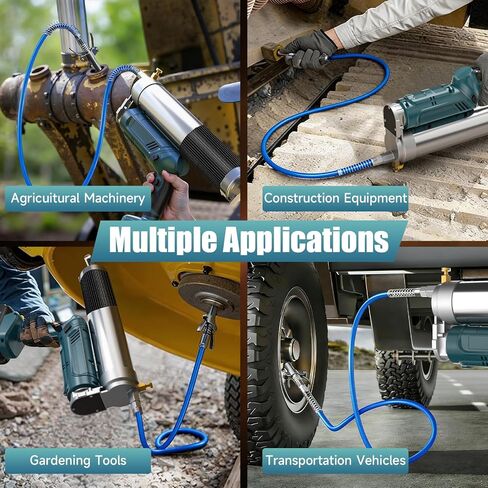 مجموعة مسدس الشحوم الكهربائية، مسدس الشحوم اللاسلكي مع بطاريتين 4.0 أمبير في الساعة، وصلة دوارة 90 درجة 12000 رطل لكل بوصة مربعة 5.7 أونصة/الدقيقة مسدس شحوم يعمل بالبطارية للشاحنات وورش العمل وصيانة الآلات الثقيلة in Kuwait