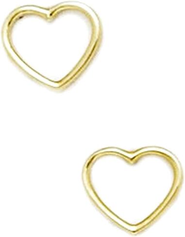 14k Yellow Gold Cubic Zirconia Small Love Heart Fancy Post Earrings 8x8mm Stud Earring for Women in Saudi Arabia