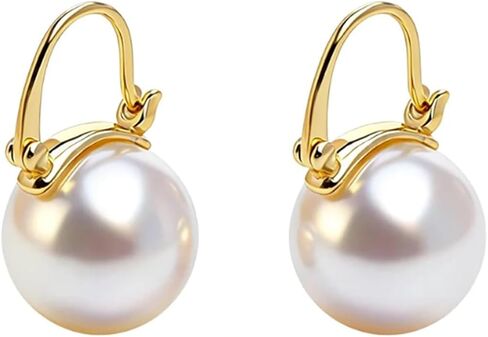 أقراط اللؤلؤ الصناعي للنساء أقراط متدلية من اللؤلؤ المقلد أقراط متدلية من أجل أقراط حلقية مطلية بالذهب لا تسبب الحساسية مجوهرات للهدايا (أقراط اللؤلؤ الصناعي) in Kuwait