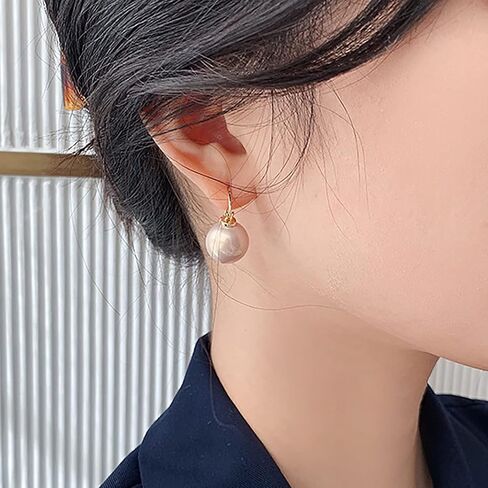 أقراط اللؤلؤ الصناعي للنساء أقراط متدلية من اللؤلؤ المقلد أقراط متدلية من أجل أقراط حلقية مطلية بالذهب لا تسبب الحساسية مجوهرات للهدايا (أقراط اللؤلؤ الصناعي) in Kuwait