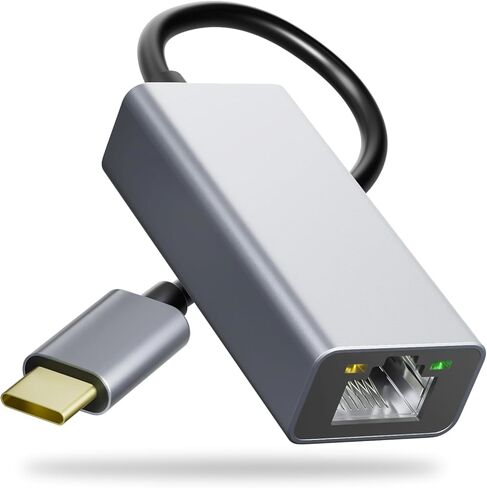 USB C to Ethernet Adapter, Plug and Play Ethernet Adapter, 1Gbps Gigabit RJ45 to Type-C (Thunderbolt 4/3 Compatible) Network Dongle, Compatible for MacBook Pro/Air, iPhone 16 Pro/Max, iPad in Kuwait