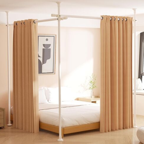 Room Divider, No Drilling Curtain Rod Wall Divider for Room Separation, 4-10ft (H) 28-70inch(W) Adjustable Heavy Duty Floor to Ceiling Portable Hanging Room Divders Partitions Space Separator Black in Saudi Arabia