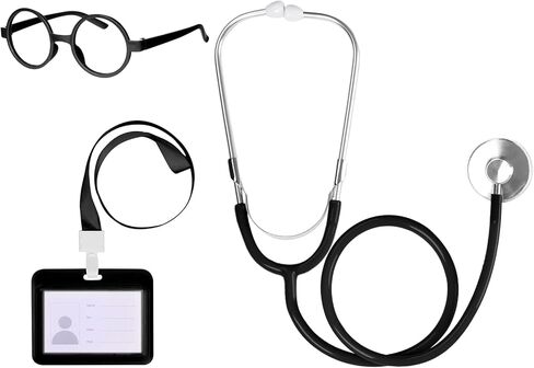 choyaxo Doctor Costume Accessories Set Including Stethoscope Lensless Glasses for Adults Halloween in Saudi Arabia