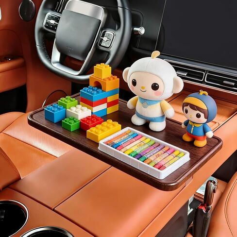 Car Desk for Laptop,360° Rotating Cup Holder Table，Wood Car Tray, Car Table & Car Food Tray，Steering Wheel Tray， Car Accessories for Women & Men. Compatible with Tesla Model Y/3/S, Ford F150& Most in Kuwait