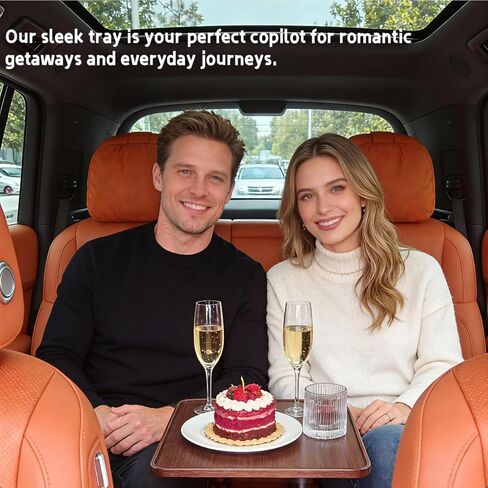 Car Desk for Laptop,360° Rotating Cup Holder Table，Wood Car Tray, Car Table & Car Food Tray，Steering Wheel Tray， Car Accessories for Women & Men. Compatible with Tesla Model Y/3/S, Ford F150& Most in Kuwait