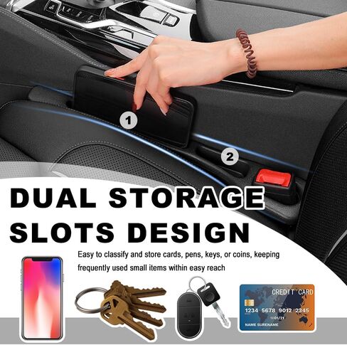 2PCS Car Seat Gap Fillers with Dual Storage Slots,2026 New Car Gap Seat Filler to Stop Items Falling,Universal in Between Cars Seats Catcher as Cars Interior Accessories in Kuwait