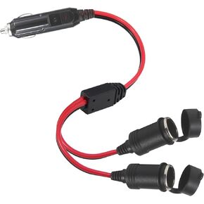 SPARKING 1 to 2 Car Cigarette Lighter Splitter Adapter - 10Inch 12V Cigarette Lighter Splitter 2 Socket, 2 Way Car Cigarette Lighter Y Splitter, Cigar Lighter Male to Dual Female Socket Extension Cord