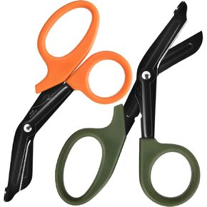 Trauma Shears, Medical Scissors, 7.5'' / 6'' Stainless Steel Nursing Scissors, Bandage Scissors for Nurses, Fluoride-Coated with Non-Stick Blades, Nurses, Doctors, Nursing Students (3 Pack Black) in Kuwait