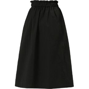 Allegra K Women's Casual Cotton Skirt Elastic Waist Scrub Peasant A-Line Midi Skirts with Pockets
