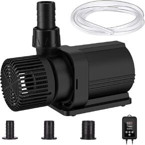 FREESEA Submersible Pond Water Pump: 1800 GPH 50W DC 24V Return Fountain Pump with 15ft Tubing for Aquarium Fish Tank Outdoor Garden