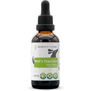 Wolf's Digestion | Natural Herbal Dietary Supplement for Dogs | Healthy Digestion Support in Dogs | Alcohol-Free Extract, Calendula Flower, Licorice Root, Slippery Elm, Pumpkin, Peppermint Leaf 2 oz