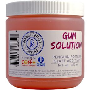 Penguin Pottery Glazes - CMC Gum Solution - Add to Ceramic Glazes to Improve Brushability - 16oz