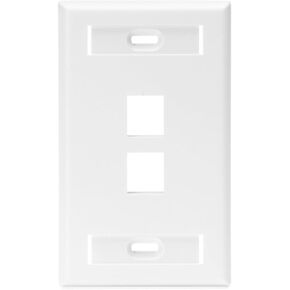 Leviton 42080-1ES QuickPort Wallplate w/ ID Window, Single Gang, 1-Port, Black