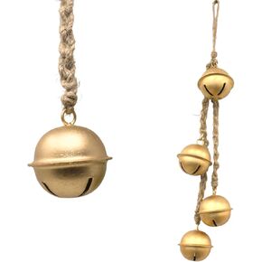 مجموعة من 4 أجراس ديكور عتيقة مصنوعة يدويًا لعيد الميلاد المحظوظ معلقة على حبل بأسلوب مجموعة الجرس المتناغم الريفي in Kuwait