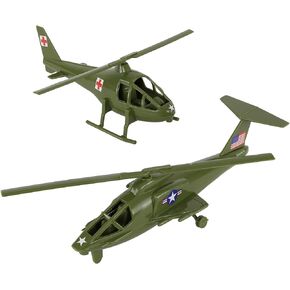 TimMee Air Support Helicopters - 2pc Black Plastic Army Men Choppers US Made