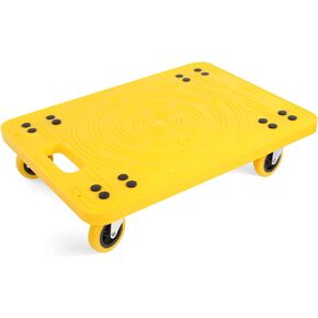 MaxWorks 50840 High Visibility Yellow 300-lb Capacity Movers Dolly with 4 Swivel Casters, 19-1/2" x 14-1/2" Platform