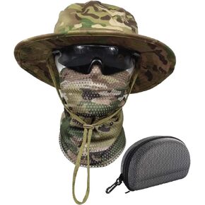 قبعة الشمس دلو Boonie القبعات وشاح نظارات حماية طوي مجموعة كامو القبعات الصيد التنزه التخييم الرياضة في الهواء الطلق الرجال النساء