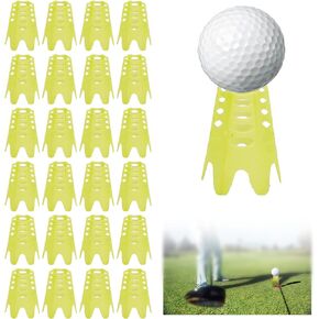 Plastic Golf Tees, 24Pcs Golf Simulator Tees for Home, Outdoor Indoor Golf Tees Simulator Practice Training, Golf Mat Tees for Winter Turf and Driving Range (24pcs Yellow)