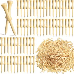Jenaai 200 Pieces Golf Tees 2-3/4" Step Down Golf Tees Bulk Bamboo Golfing Castle Tees for Men Women Golf Lovers Club Golf Ball Accessories