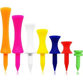 70 Pcs Golf Tees, Golf Step Down Plastic Tees Value Multiple Colors Size Bulk, Unbreakable Tee 1", 1 1/4", 1 1/2", 1 3/4", 2", 2 1/4", 2 3/4", Long Short 7 Colors for Men Women Kids Practice