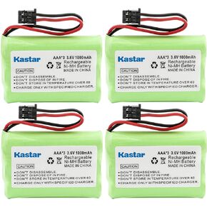 Kastar 4 Pack Cordless Phone BatteryReplacement for Uniden BT909 BT1001 BT1004 DECT 1500 DECT 1588-5 TRU-12803 TRU-226 TRU-9260 TRU-9360 Dantona Batt-909 Batt909 Panasonic P-P102 Type 22