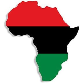 Africa Shaped Pan African Flag Stocker (Vinyl Black History Decal for Cars, Laptops, RVs (3.5 x 4 inch)