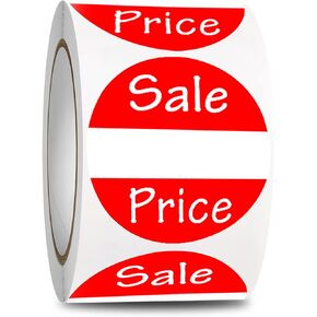 2 Roll 1 Inch Round Sale Price Circle Dots Stickers, 500 Labels Per Roll