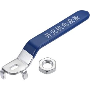 MECCANIXITY Lever Handle Iron Chrome Plated Replacement Quarter Turn with Plastic Grip Blue for DN65 Ball Valve