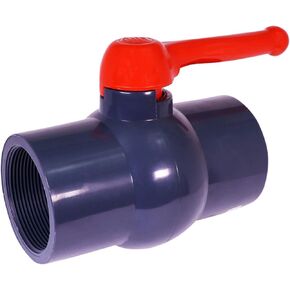 Midline Valve PVC Ball Valve with Pink T-Handle for Potable Water Use 2'' FIP Grey Plastic (492U200)