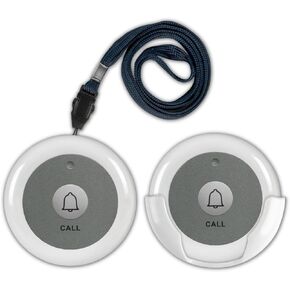 Wireless Call Button for Wireless Calling System Nurse Call Caregiver Pager for Elderly Seniors Residents Customers Clinic Care Facilities Restaurant 2 PCS White