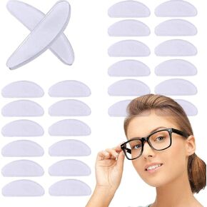 Eyeglasses Nose Pads Anti-Slip Soft Silicone Adhesive Nosepads for Glasses Sunglasses Reading Glasses 20 Pairs Black