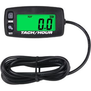 NInE-ROnG HM032R Multifunctional Battery Replaceable Inductive Hourmeter Digital Tachometer Maintenance Reminder with 8 Programmable Firing Patterns for Lawn Mower,Motor,Boat,Generator,Marine Engines
