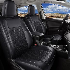 Huidasource Gladiator Seat Covers Front Pair, Front Seat Covers Custom Fit for Gladiator 2020-2024 Waterproof Faux Leather Seat Cover Protectors Full Coverage Seat Cushion (Front Pair/Black)