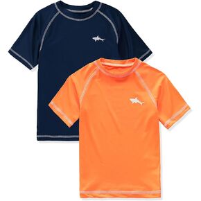 Big Chill Boys' Rash Guard Short Sleeve Rashguard Swim Shirt UPF 50+, 2-Pack