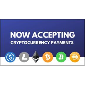 Crypto-Fosho Now Accepting Cryptocurrency Payments Large Sticker Bumper Sticker - 6" by 3" Bitcoin Ethereum BTC Cash Litecoin USDC Dai