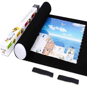 Lavievert Jigsaw Puzzle Roll Mat Felt Mat for Puzzle Storage Puzzle Saver Up to 1500 Pieces, Long Box Package, No Folded Creases, Environmentally Friendly - Black
