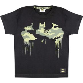 تي شيرت بشعار DC Comics Batman Camo، للأطفال، 3-13 سنة، أسود، بضاعة رسمية in Kuwait