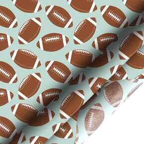 60 Sheet Football Pattern Tissue Paper 20 x 20in White Brown Football Art Gift Wrapping Paper DIY Craft Art Paper for Baby Shower Birthday Party Gift Packing