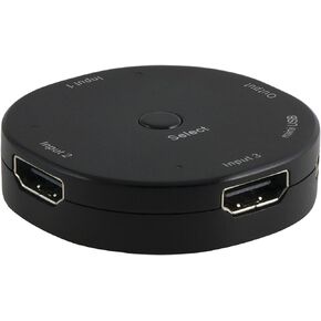 GE 3 Device HDMI Switch, Use with 4K Smart TV Roku Xbox PS3 PS4 Fire Stick DVD Blue Ray Fire TV HDTV Cable Box PC, 4K 1080p 60 FPS, Ultra HD, HDCP 2.2, Black, 33624