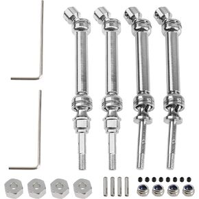 2Pairs ShareGoo Front & Rear Steel Drive Shaft Transmission Axle Compatible with Traxxas Slash 4X4 Nitro Rustler VXL Stampede 4X4 1/10 RC Car Truck (Blue)