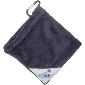 Clean Flight Premium Golf Ball Towel – Wiping, Cleaning and Soaking Towel for Perfect Golfing – Portable Microfiber Wet/Dry Golf Ball Towel – Golf Accessories (5"x 5")
